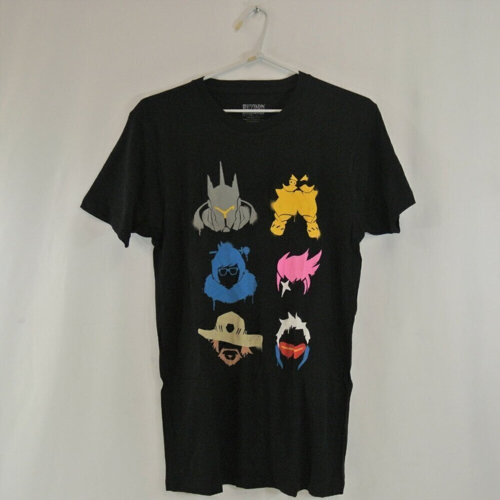 3 for $30! Overwatch T-Shirt Fighter Spray Jinx Black MENS S M L New Blizzard